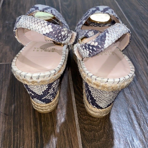 Stuart Weitzman snake print open toe wedges - Picture 5 of 11